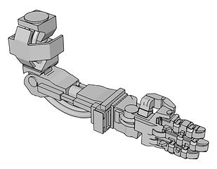 Image showing Vector illustration of a robotic arm white background