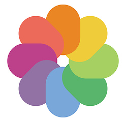 Image showing Rainbow flower palette vector or color illustration