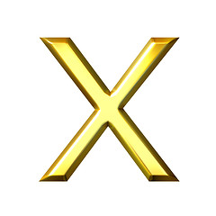 Image showing 3D Golden Letter x