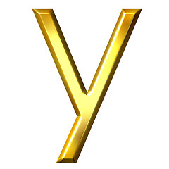 Image showing 3D Golden Letter y