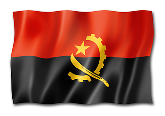 Image showing Angolan flag isolated on white