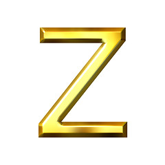 Image showing 3D Golden Letter z