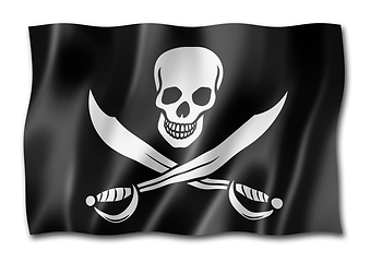 Image showing Pirate flag, Jolly Roger isolated on white