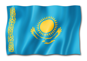 Image showing Kazakhstan flag isolated on white