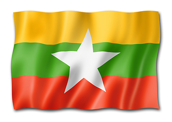 Image showing Burma Myanmar flag isolated on white