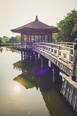 Image showing Ukimido Pavillion on water in Nara park, Japan