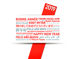 Image showing 2019 Happy new year greetings card from the world