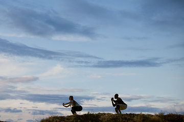 Image showing Young multiethnic international couple outdoors