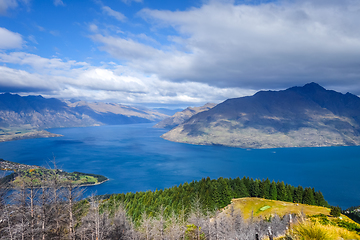 Image showing Lake Wakatipu and Queenstown, New Zealand