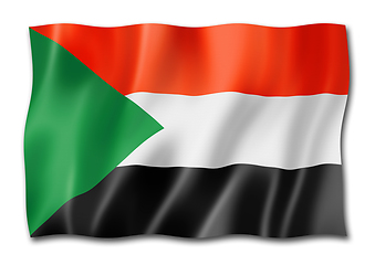 Image showing Sudan flag isolated on white