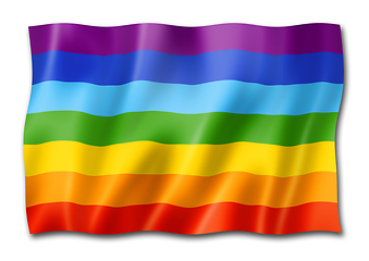 Image showing Rainbow peace flag isolated on white