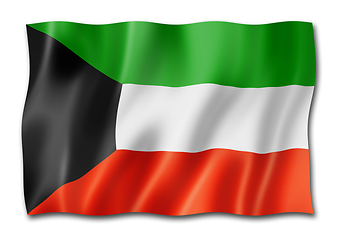 Image showing Kuwaiti flag isolated on white