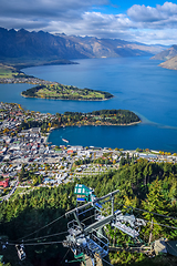 Image showing Lake Wakatipu and Queenstown, New Zealand