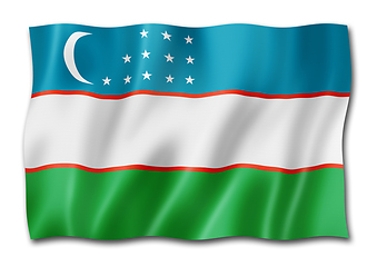 Image showing Uzbekistan flag isolated on white