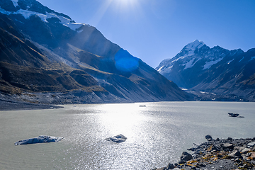 Image showing Hooker lake in Aoraki Mount Cook, New Zealand