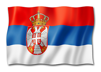 Image showing Serbian flag isolated on white