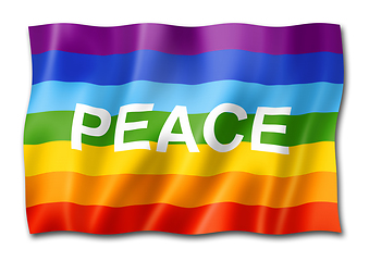 Image showing Rainbow peace flag isolated on white