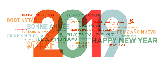 Image showing 2019 Happy new year card from the world