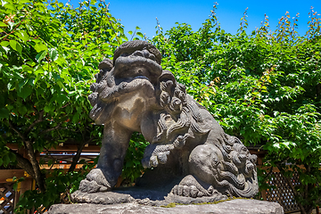 Image showing Komainu lion dog statue, Tokyo, Japan
