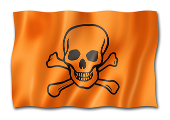 Image showing toxic poison skull flag isolated on white