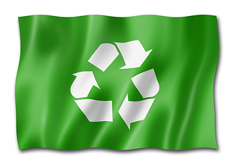 Image showing recycling symbol flag isolated on white