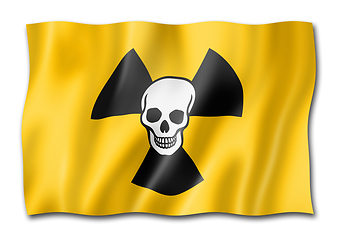 Image showing radioactive nuclear symbol death flag isolated on white