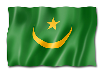 Image showing Mauritania flag isolated on white