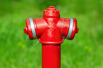 Image showing Red fire hydrant