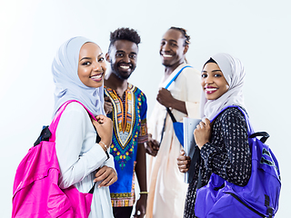 Image showing portrait of african students group