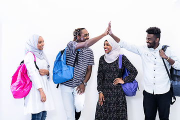 Image showing portrait of african students group