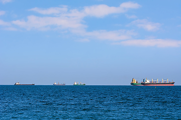 Image showing Cargo Ships in the Sea