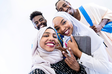 Image showing portrait of african students group