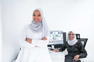 Image showing afro american modern muslim women