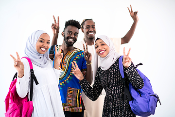 Image showing portrait of african students group