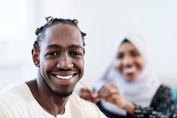 Image showing african muslim couple