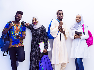 Image showing portrait of african students group