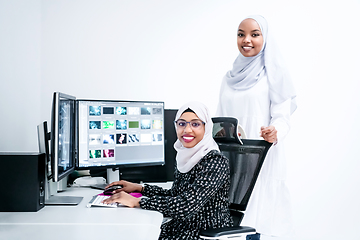 Image showing afro american modern muslim women