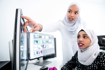 Image showing afro american modern muslim women