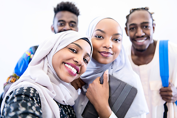 Image showing portrait of african students group