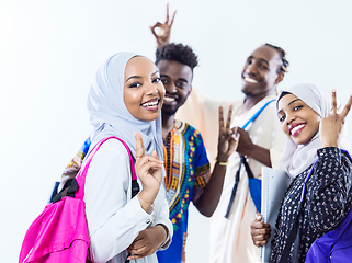 Image showing portrait of african students group