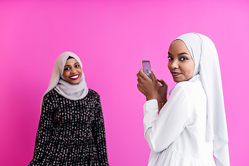 Image showing girls taking self portrait