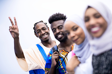 Image showing portrait of african students group