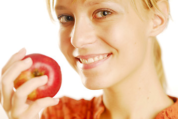 Image showing Girl with an apple