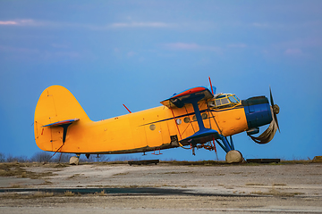 Image showing Old Airplane on the Airfield