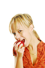 Image showing Girl with an apple