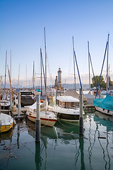 Image showing Moored yachts on Bodensee 