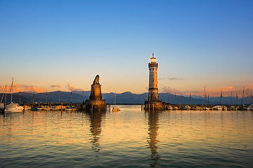 Image showing Harbour entrance of Lindau