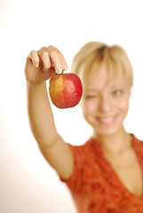 Image showing Girl with an apple