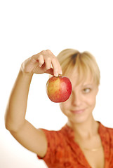 Image showing Girl with an apple