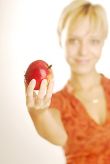 Image showing Girl with an apple